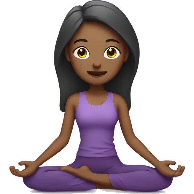 woman doing yoga in purpl emoji