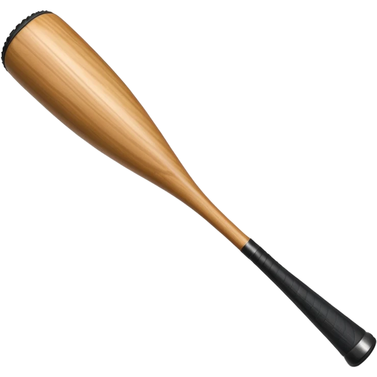 short thick wooden baseball bat with a shadow underneath emoji