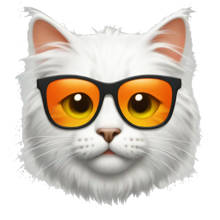 cat with white fur with orange spots with sunglasses emoji