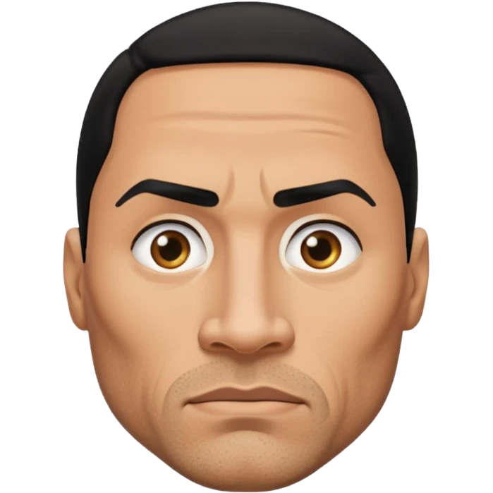 the rock meme, Dwayne Johnson's raised eyebrow, simplified and funny emoji style emoji