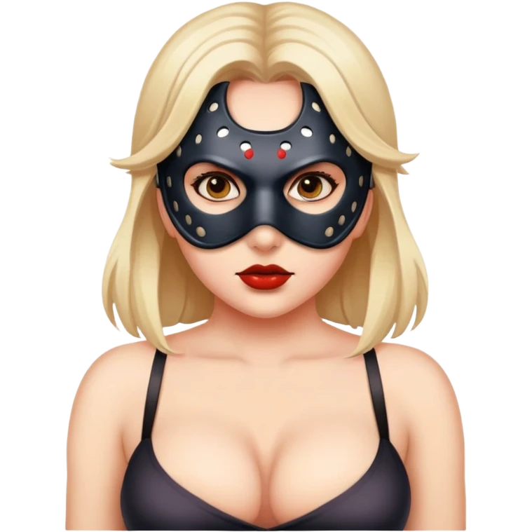 Big boobs girl in Jason mask emoji