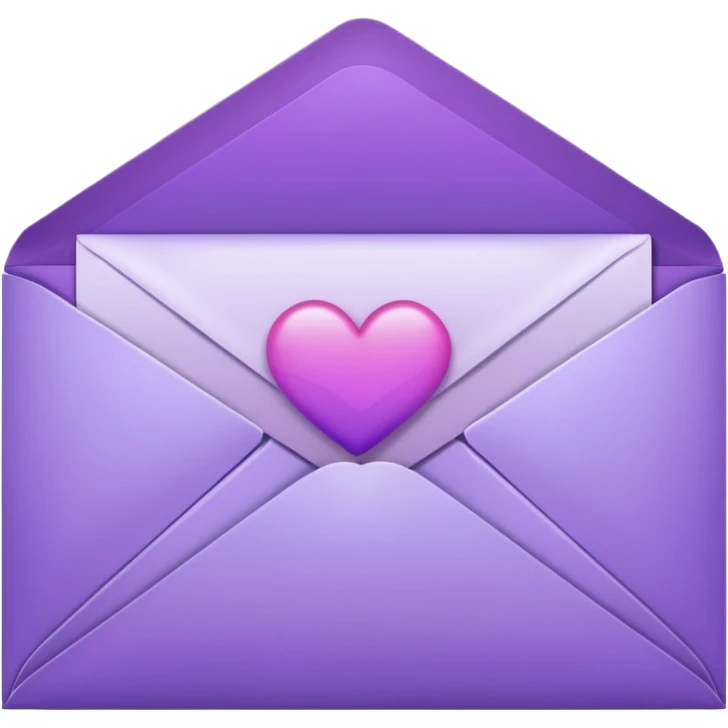aesthetic envelope with letter and heart in purple gradient emoji