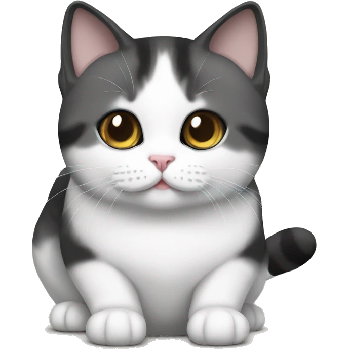 whopper eating white/black/gray munchkin cat emoji