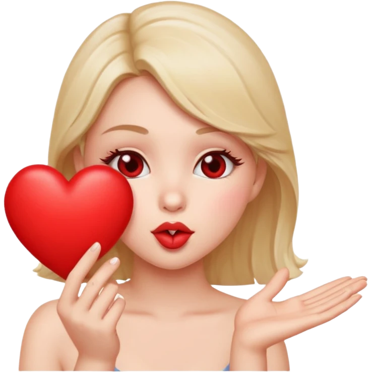 babe blowing a kiss with a heart emoji