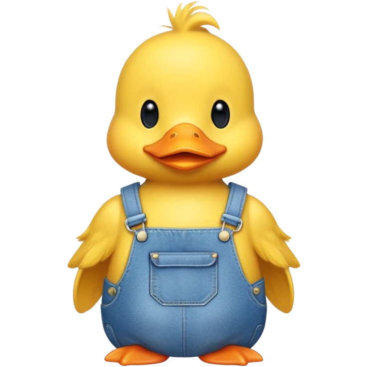 Yellow Duck wearing overalls  emoji
