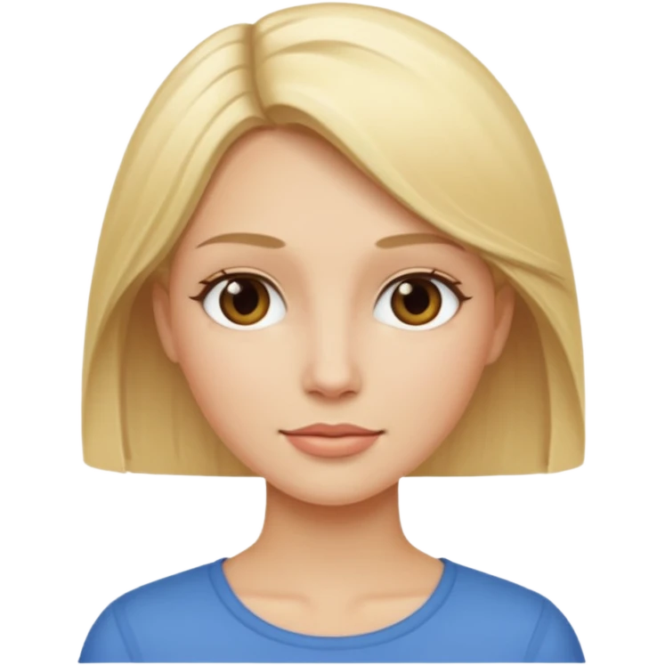 Branca loira dos cabelo liso emoji