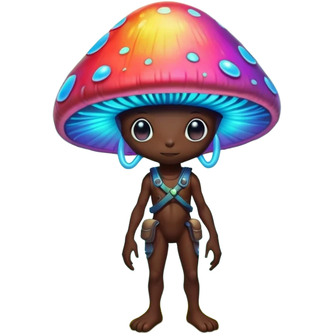 a rainbow alien dark glowing mushroom forest emoji