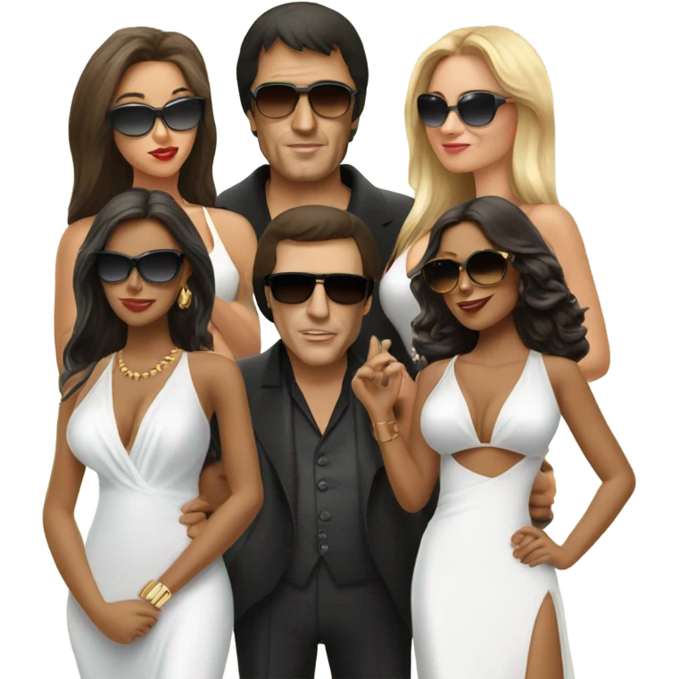 Tony Montana sunglasses with 3 beautiful women emoji