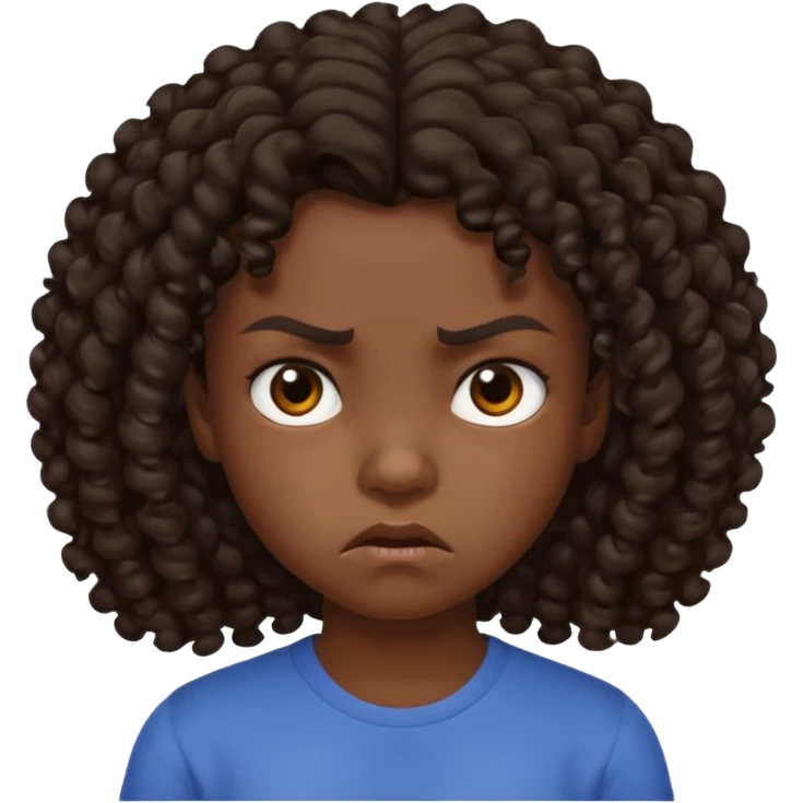 11 years old curly dark brown hair hate the world emoji