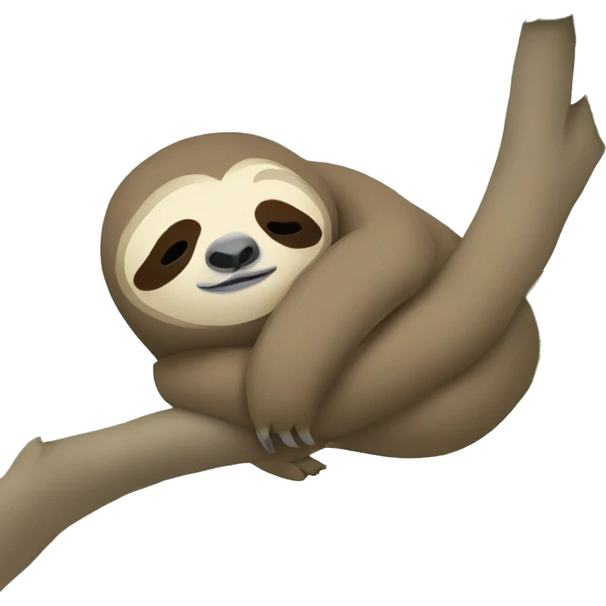 Sloth sleeping on tree branch with pillow emoji