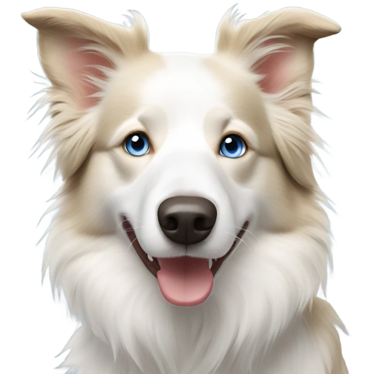 white blond border collie australian blue eyes emoji