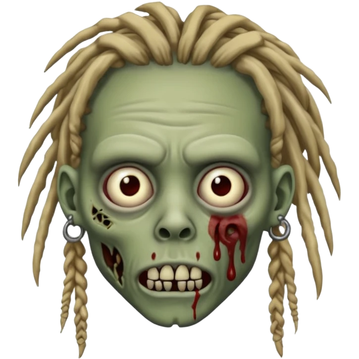zombie with dreadlocks and a septum piercing emoji