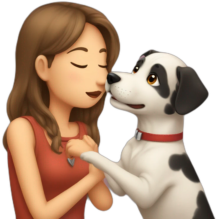 Dog kiss Girl  emoji