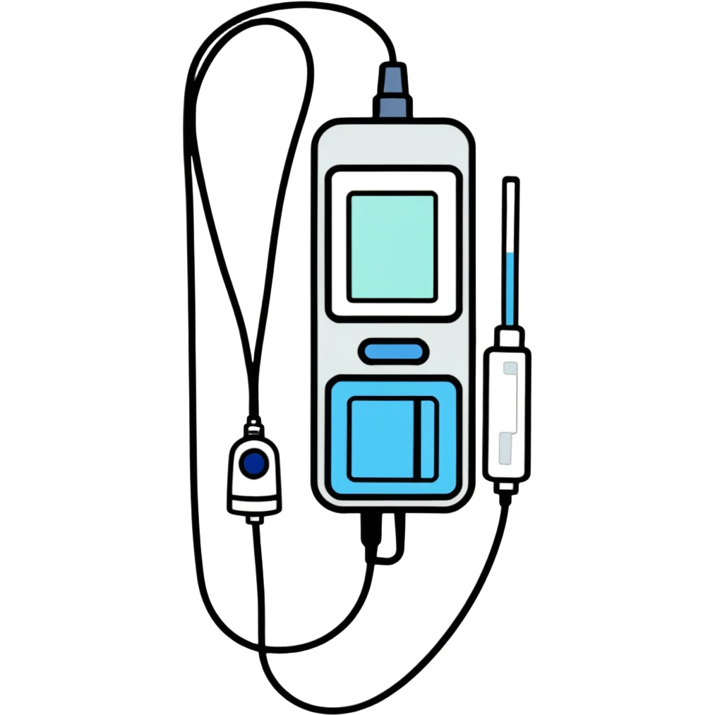 Intravenous giving set in an infusion pump emoji
