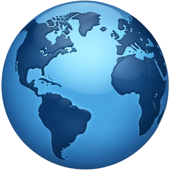 Minimalistic blue globe  emoji