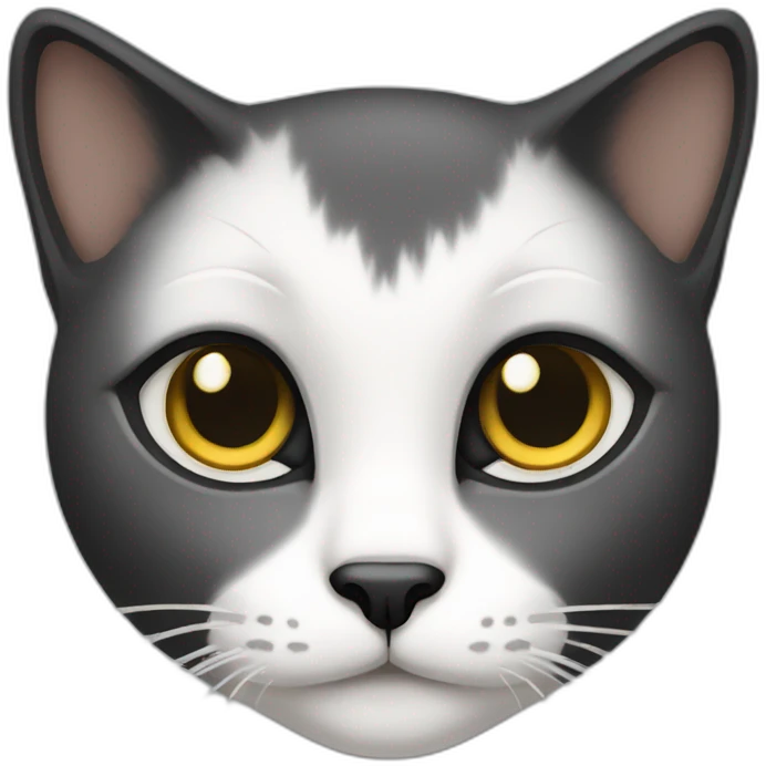 Slender black and white female cat emoji