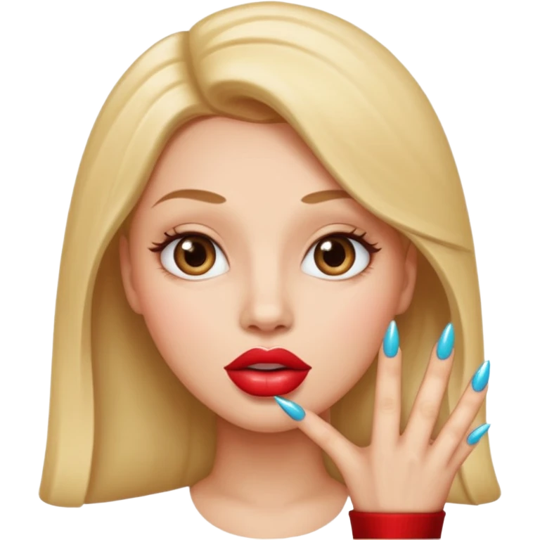 Big lips long nails bestie round head emoji