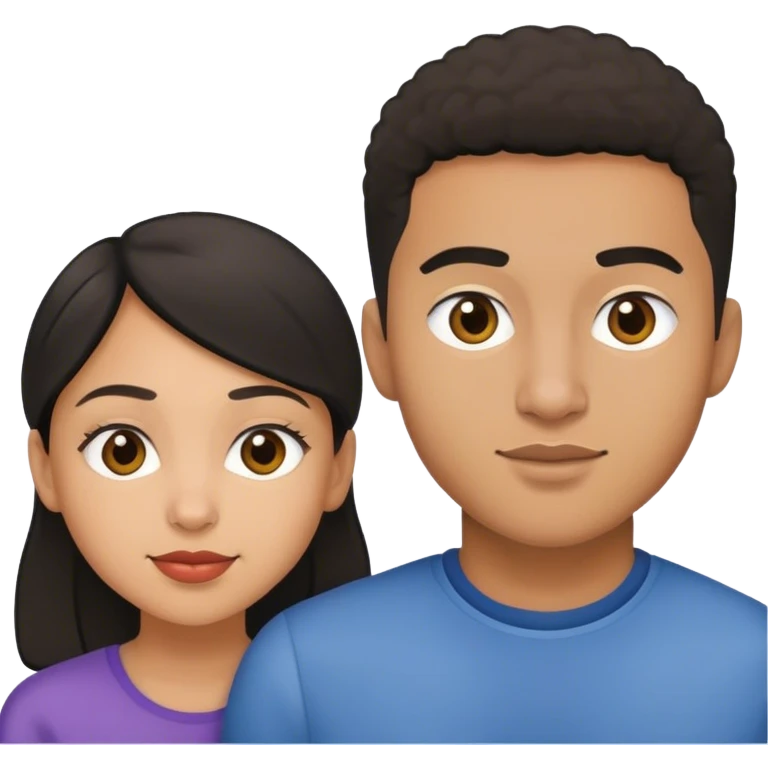Homme métisse jeune avec une femme métisse  emoji