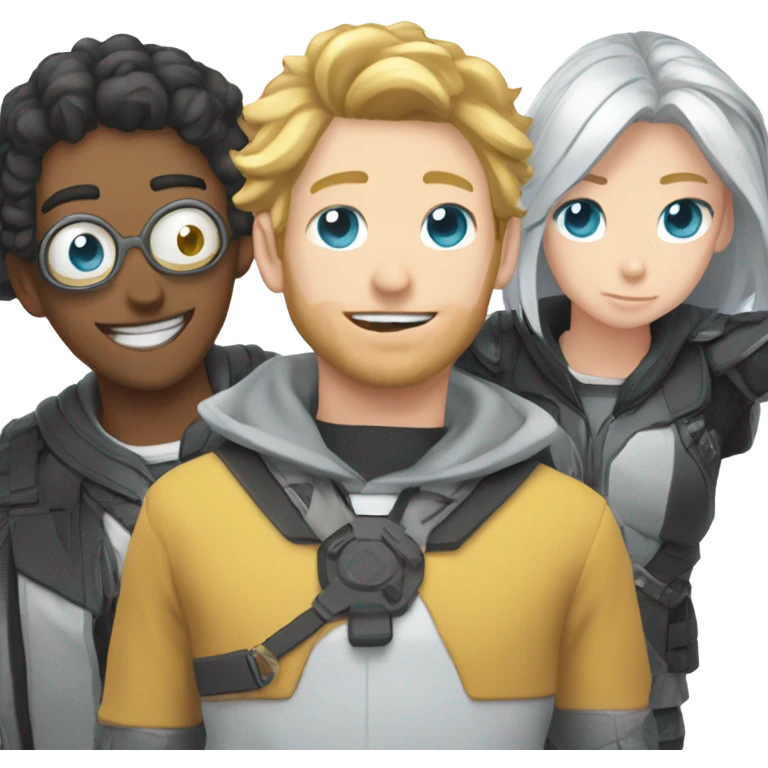 rizz guy with sigma boy and huzz waifu emoji