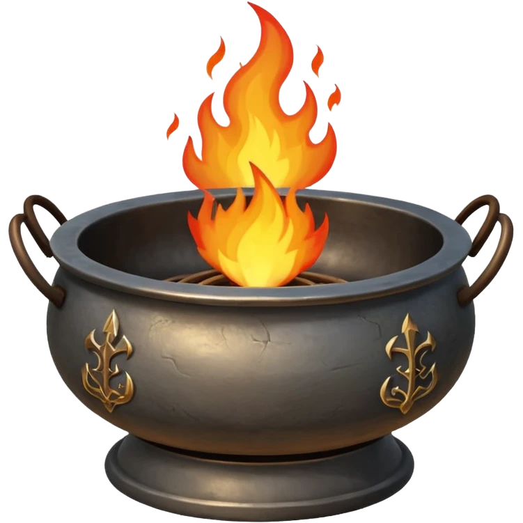 can you make a really medieval looking spiritual metal fire basin with a fire coming out of the top emoji