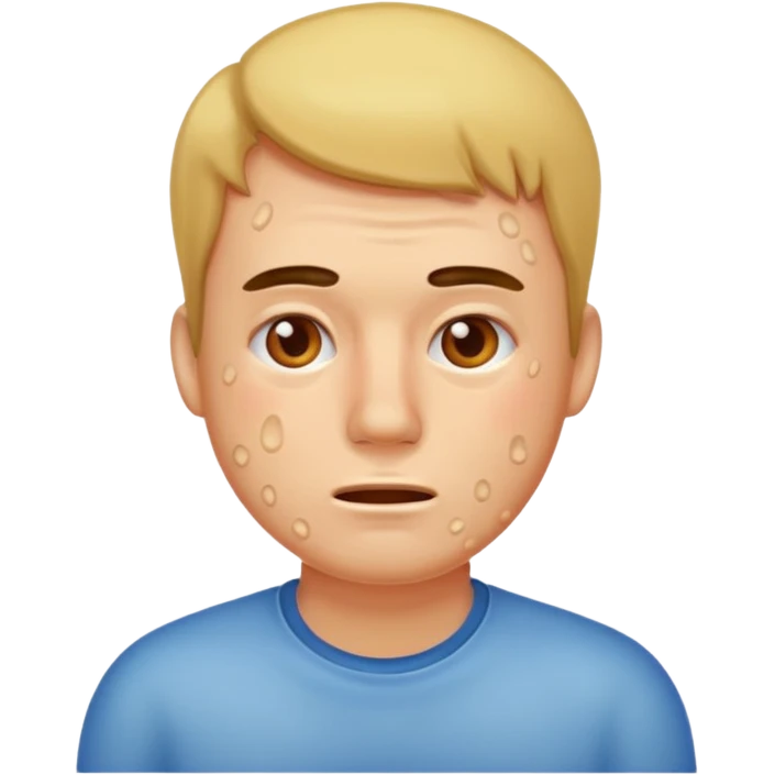 man with lots of acne emoji