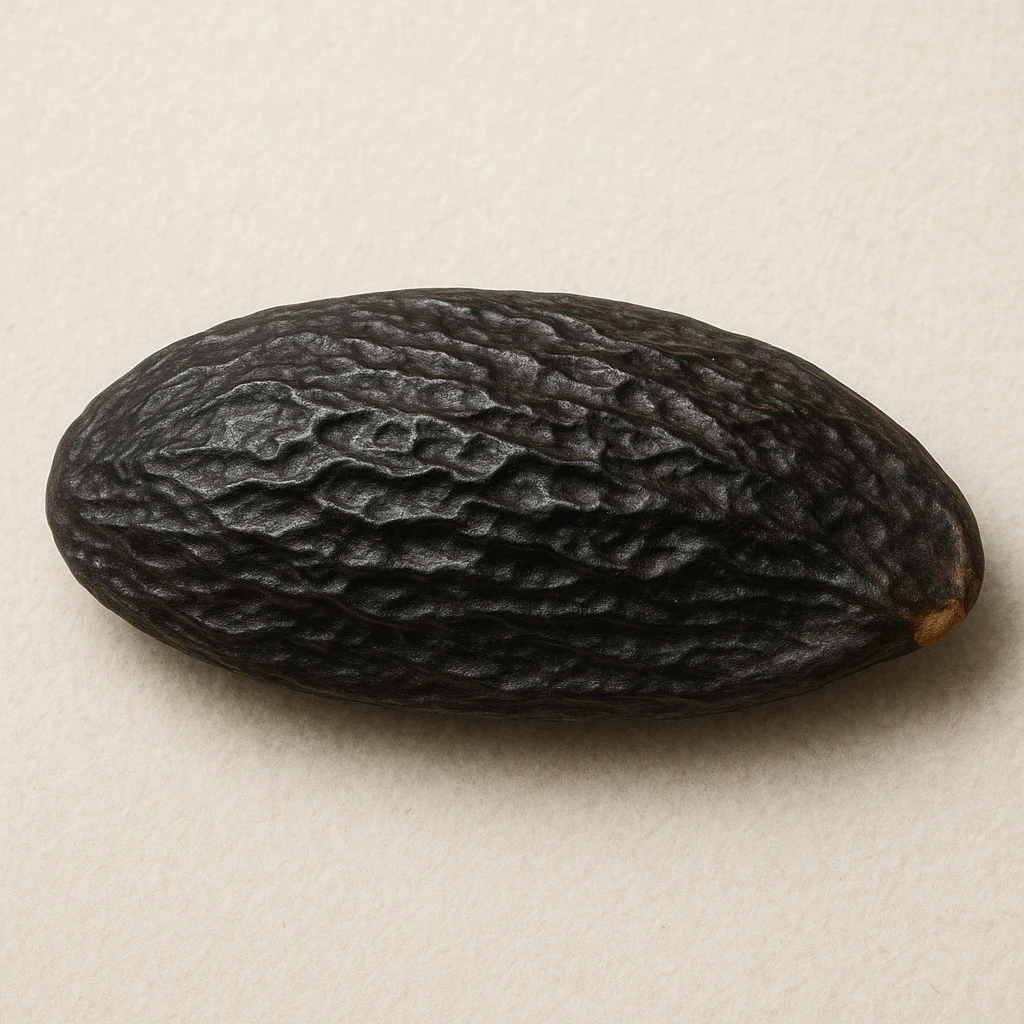 realistic illustration of a tonka bean emoji