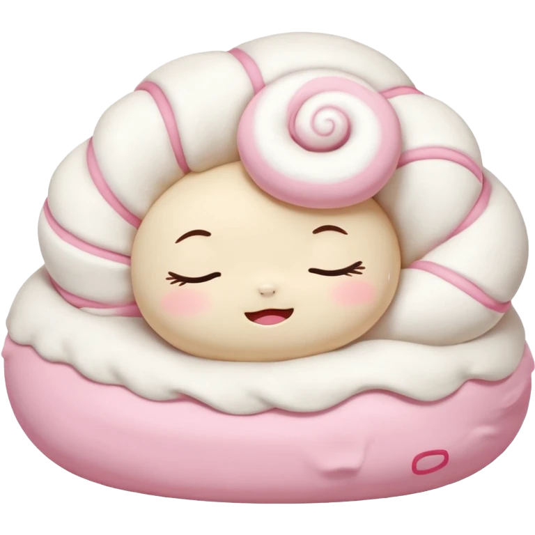 Kawaii character cinnamonroll Japanese name シナモロール sleeping, rendering  emoji