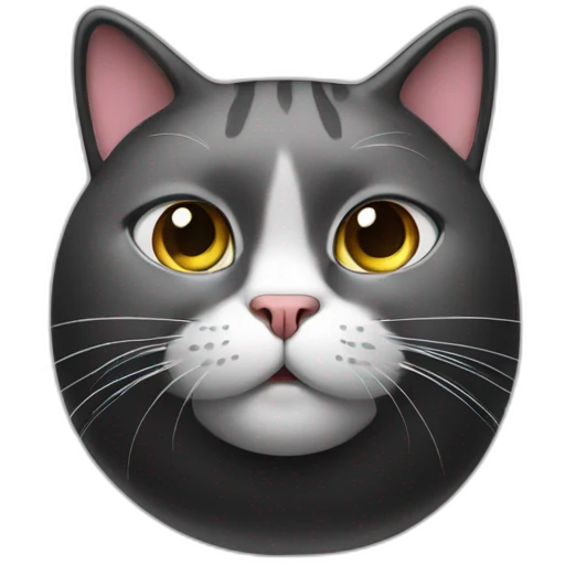 fat cat black emoji