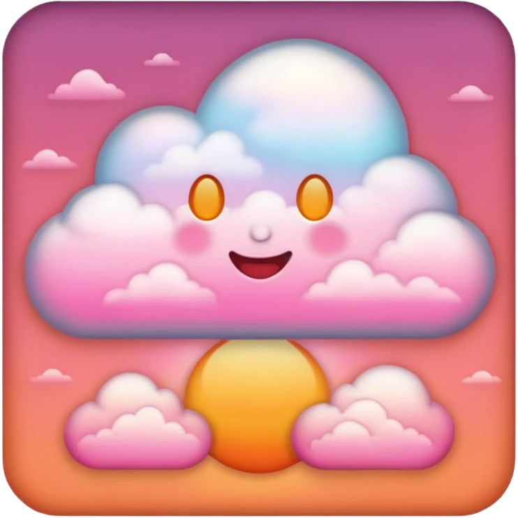 Cloud with sunset emoji