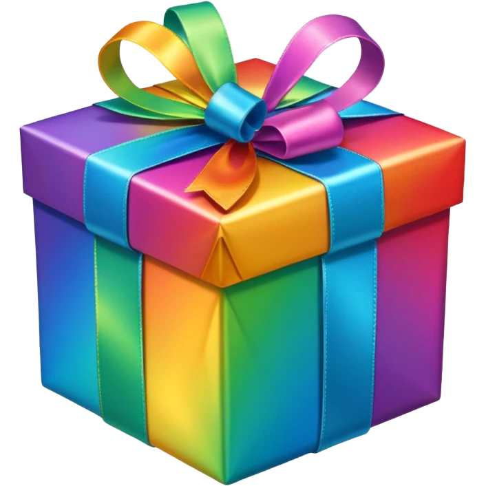 bright rainbow gift box emoji