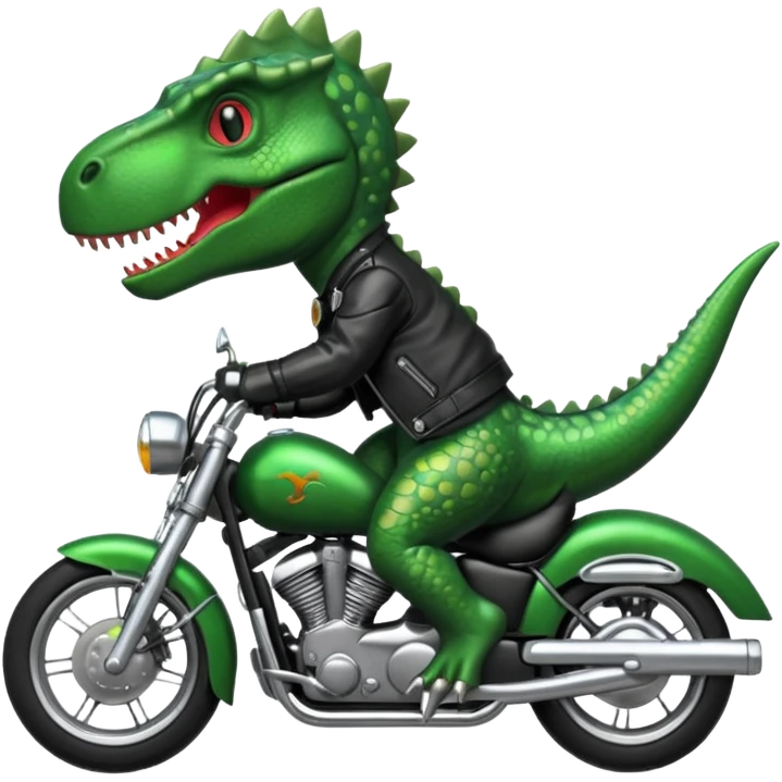 Dinosaur riding a motorcycle  emoji