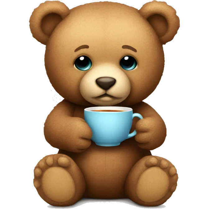 teddy bear holding a cup of tea emoji