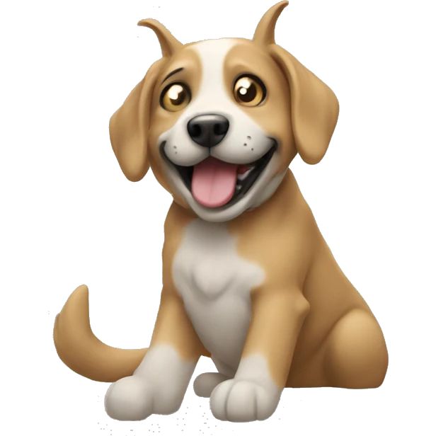 happy but with a little bit of sas dog with  a bo emoji