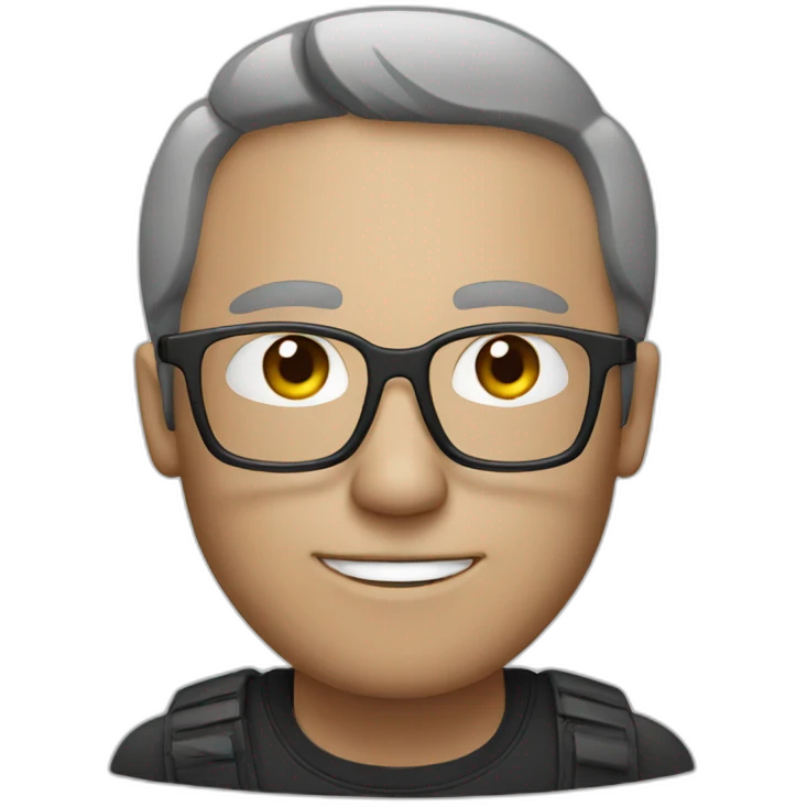 man with glasses and pc emoji