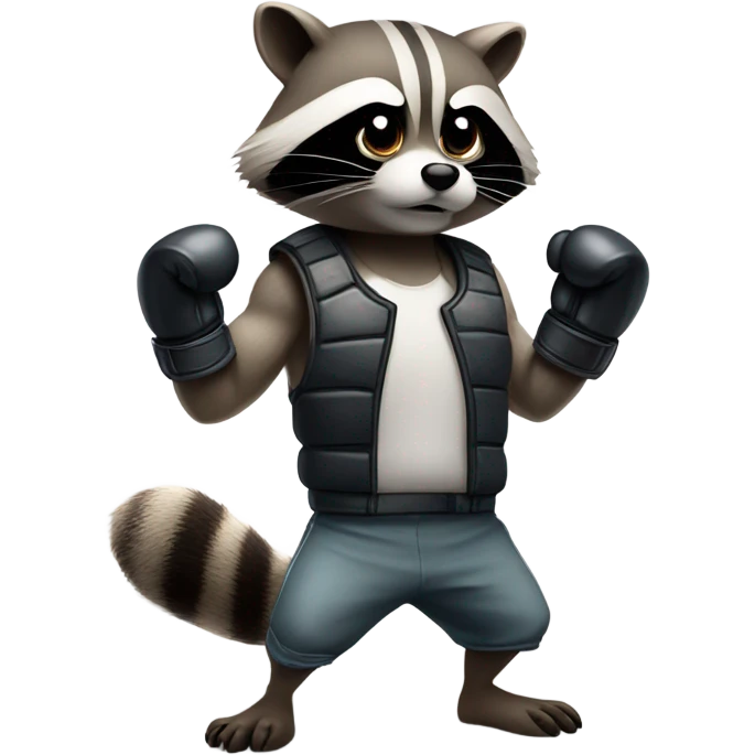 Racoon boxing emoji