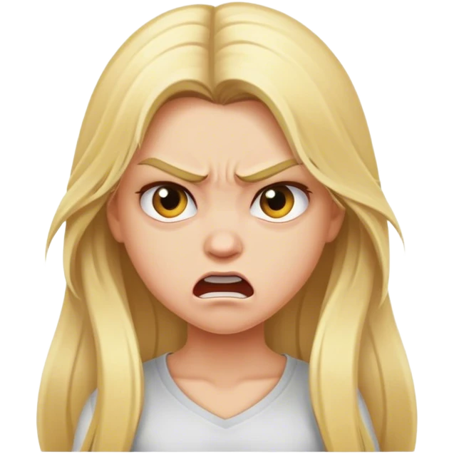 angry blonde girl with long hair emoji