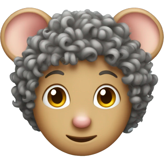 Curly hair mouse  emoji