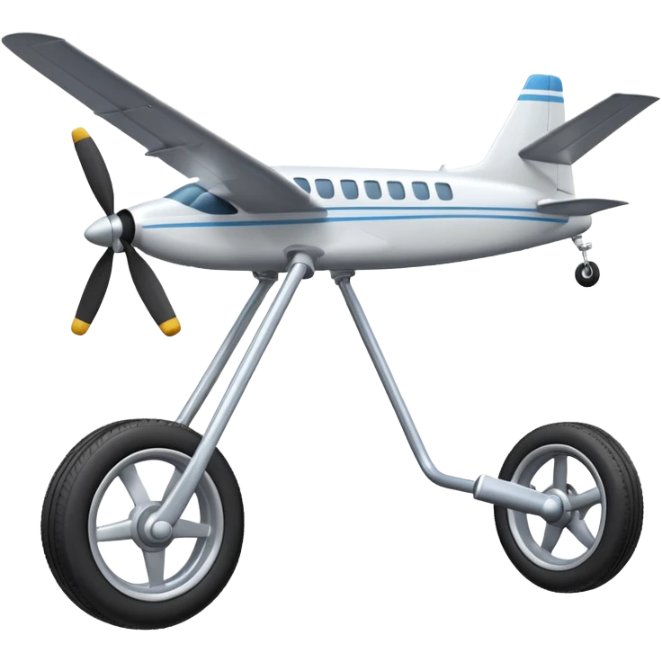 Emoji-style aircraft landing gear with a single wheel and strut, simplified design, clean lines, cartoon-like, isolated on white background, minimal shading emoji