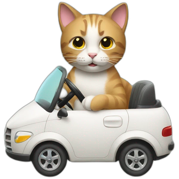 cat driving a car emoji