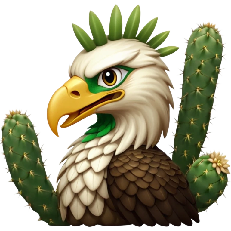 Royal eagle eating a snake on a cactus  emoji