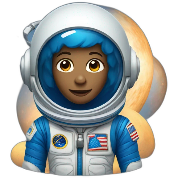 Space explorer with blue spacesuit emoji