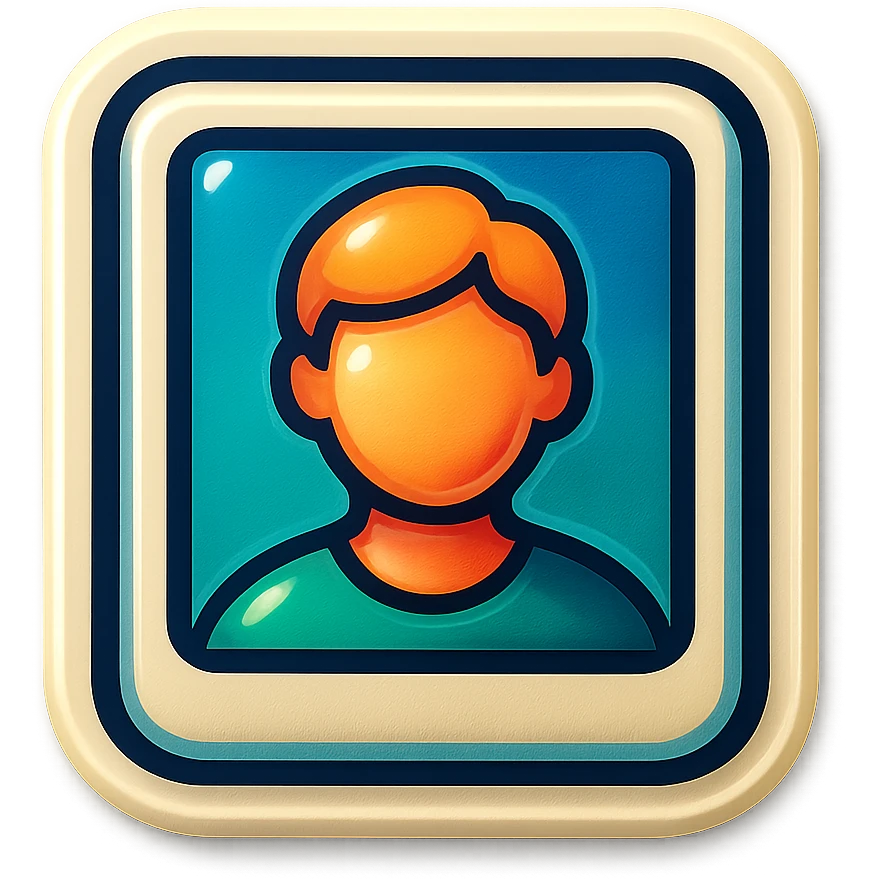taking a certification photo icon, cartoon style sticker, simple and clear, no text emoji