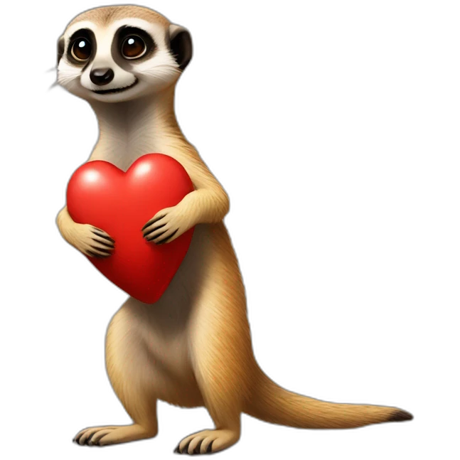 Meerkat hold a heart emoji