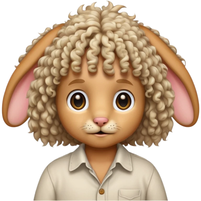curly rabbit with shirt emoji