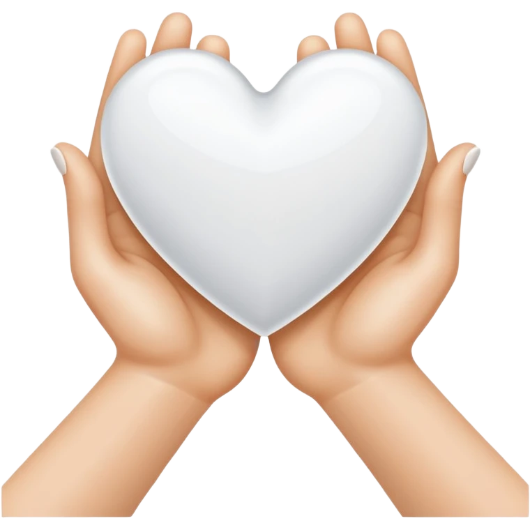 White autumn heart in a hand emoji