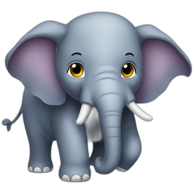 Chat sur élephant emoji