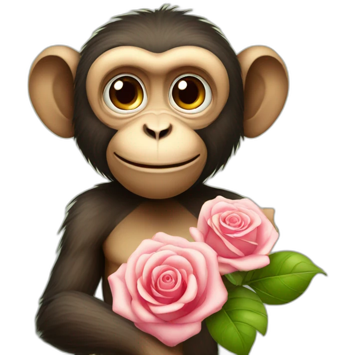 Monkey with rose emoji