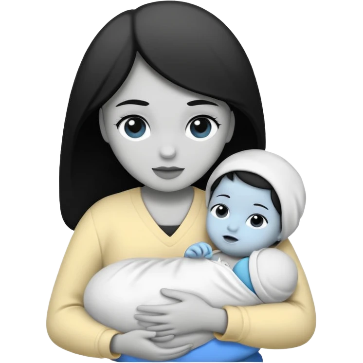 Newborn B&W with female emoji