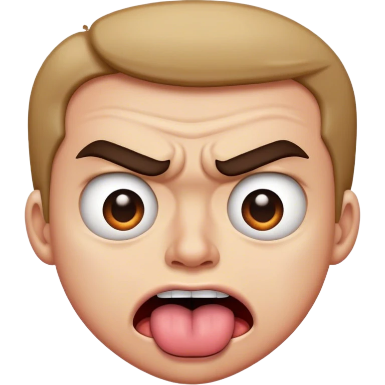 tongue out eyes rolling back angry frown emoji