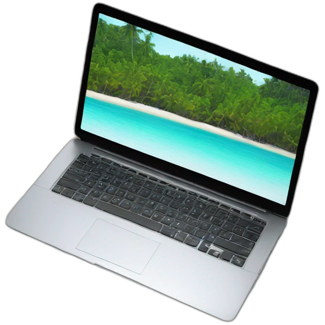 Laptop on the beach emoji